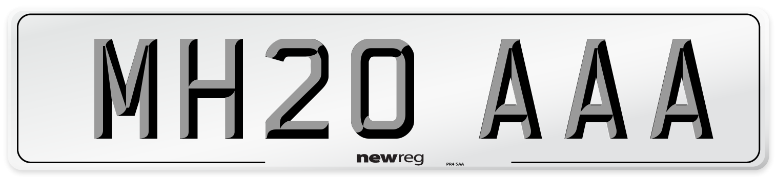 MH20 AAA Number Plate from New Reg